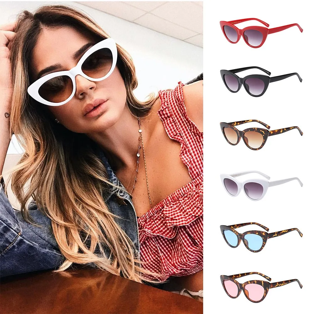 

Fashion Vintage Cat Eye Big Frame Driver goggles Sunglasses Retro Eyewear Ladies Man Anti-UV Integrated Glasses p# dropship