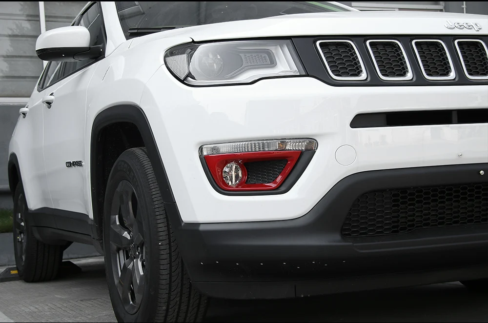 SHINEKA интерьерные молдинги для Jeep Compass+ Автомобильный Стайлинг передний противотуманный светильник декоративная рамка подходит для Jeep Compass
