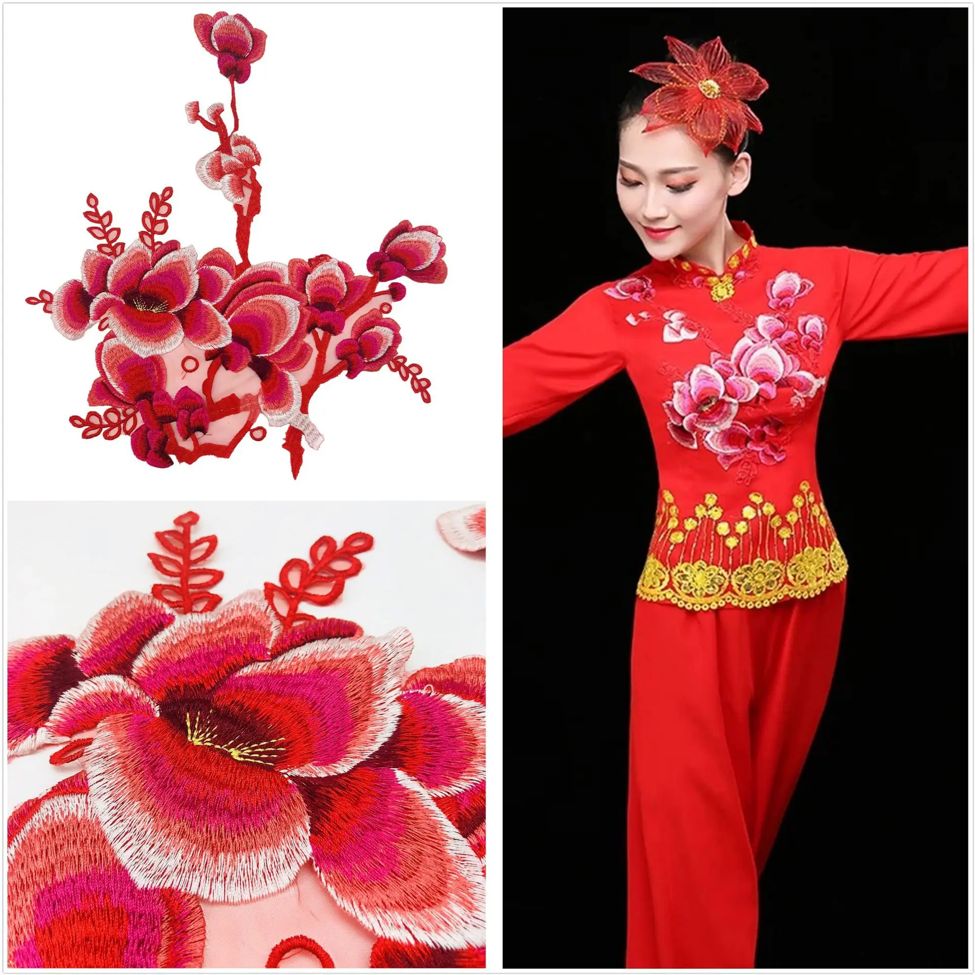 

2019 new fashion DIY applique Water soluble embroidery costume decoration dimensional Colorful decals applique accessories