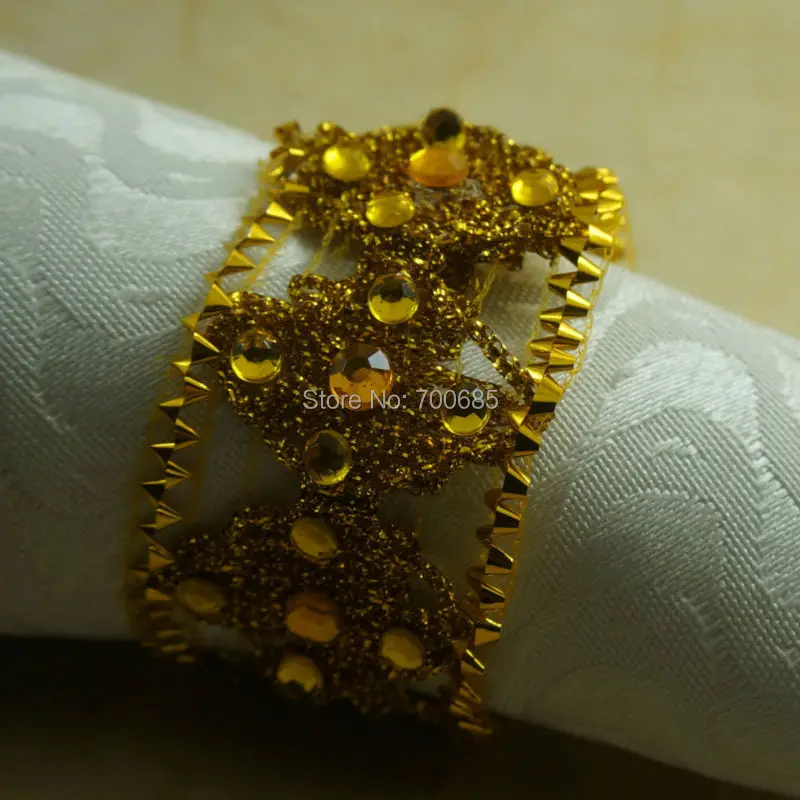 Золотистое кольцо для салфетки, дешевый Держатель салфеток