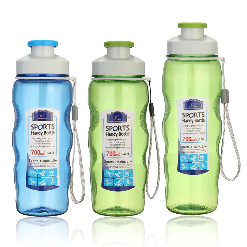 500ml/700ml Plastic Sport Water Bottle Leak Proof Space Cup Protein Shaker Bike Outdoor Travel Camping Measuring Juice Bottle