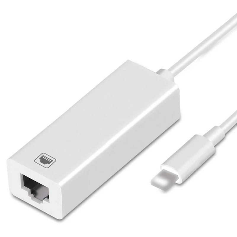 100 Мбит/с адаптер для сетевого кабеля для Lightning к RJ45 Ethernet LAN проводной за рубежом Путешествия Компактный для iPhone/iPad серии