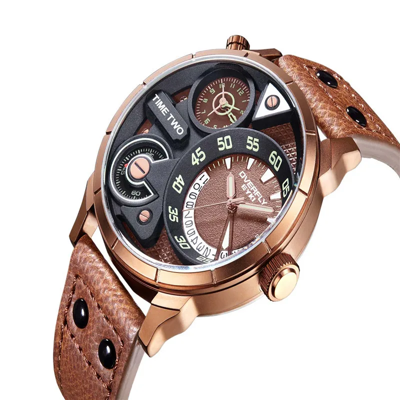 

Losida Top Brand watches PU strap dual time Clock mens Quartz leisure hardlex sport Alloy case relogio masculino for watch men