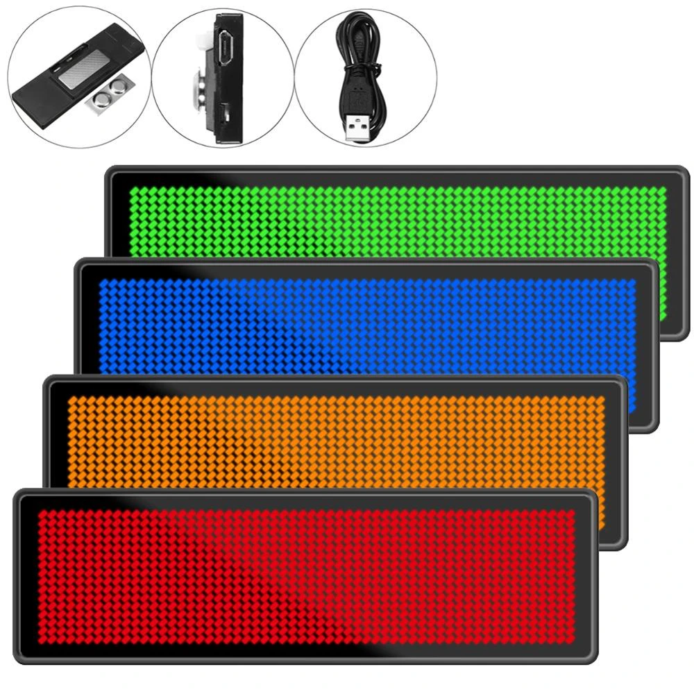 LED Mini Digital Programmable Scrolling Rechargeable Name Message Tag Badge Sign LED Mini Digital Programmable Scrolling Rechargeable Name Message Tag Badge Sign