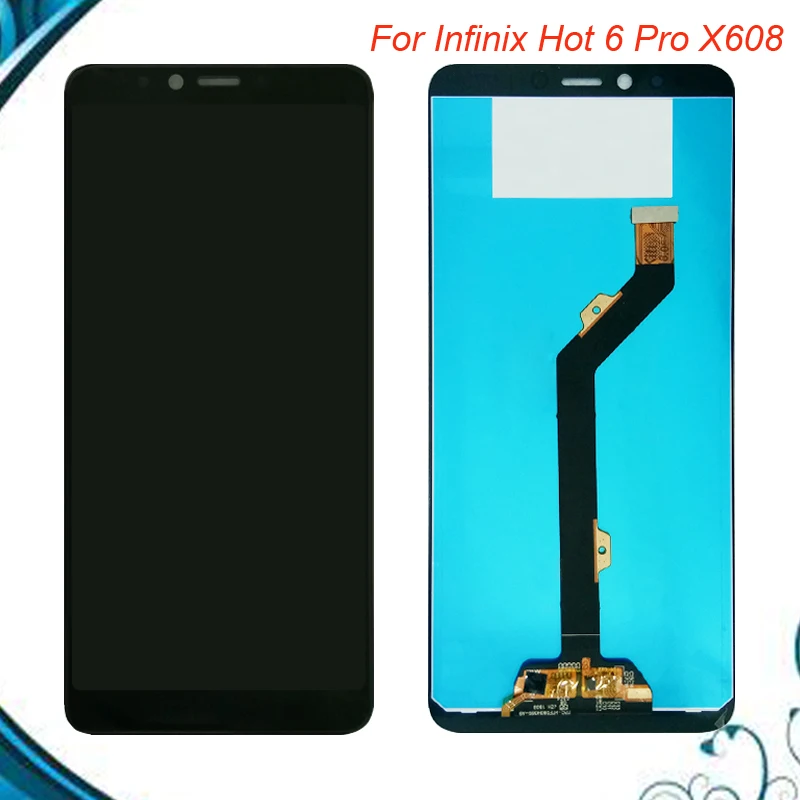 

5pcs/lot For Infinix Hot 6 Pro X608 LCD Display +Touch Screen Assembly Replacement LCD Screen For Infinix X608 Black COLOR