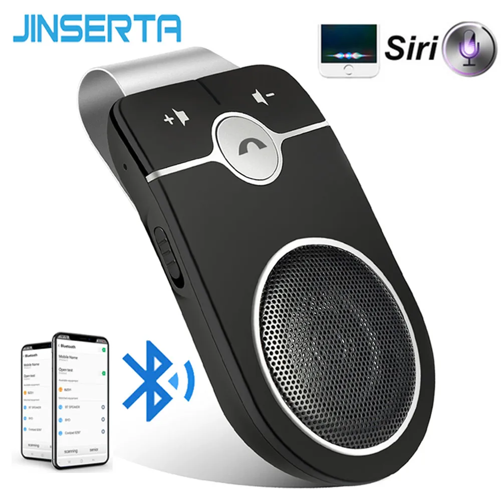 JINSERTA Bluetooth гарнитуры Автомобильная Беспроводная колонка телефон MP3 музыкальный плеер Солнцезащитный козырек клип Динамик телефон для iPhone