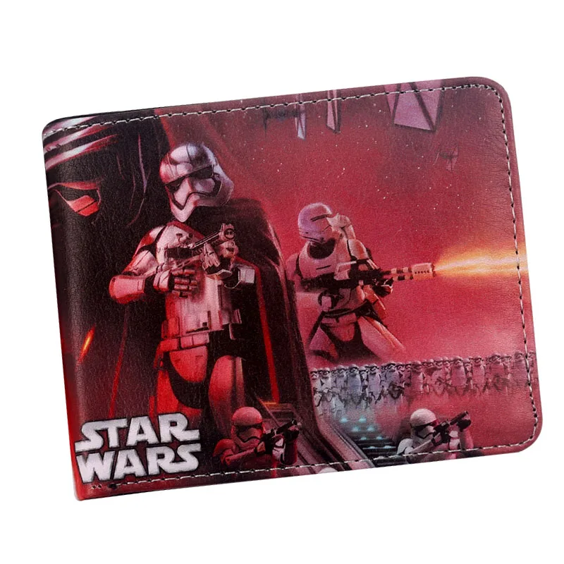 Comics star wars white knight darth vader 3D Short Wallet Bi-Fold Men Purse Young Students Card Holder - Цвет: SW-15