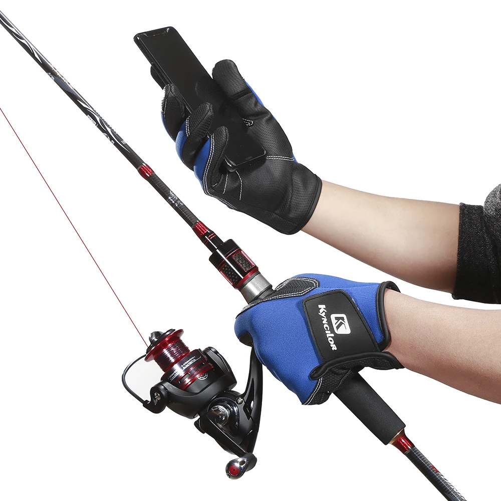 Men Resistance PU Fish Glove Outdoor Non-slip Fishing Protective Fingerless Gloves