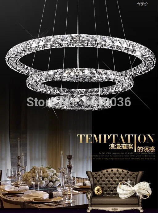 3 кольца светодиодный K9 хрустальные кружки люстр современный алмаз Crtstal огни высокого класса европейский стиль люстра