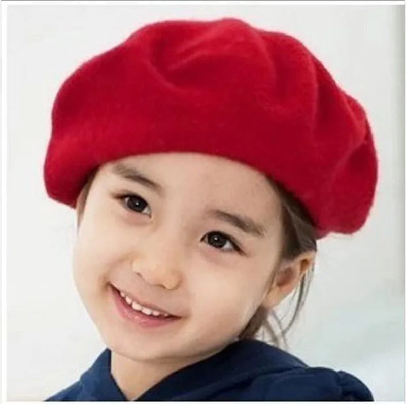 Новые детские шерстяные весенние шапки осень/зима, шляпы для мальчиков и девочек, модные бейсболки