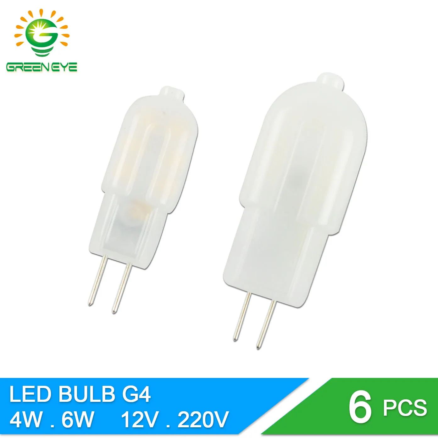

GreenEye 6Pcs Mini G4 LED Lamp AC220V / DC12V SMD2835 4W 5W 6W Lampada LED Bulb Replace Halogen Crystal Ampoule Lampara Zarovka