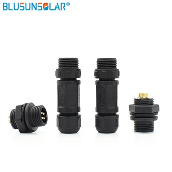 

50 pairs/lot male female waterproof cable connector M12 thread lock, butt type LJ0231