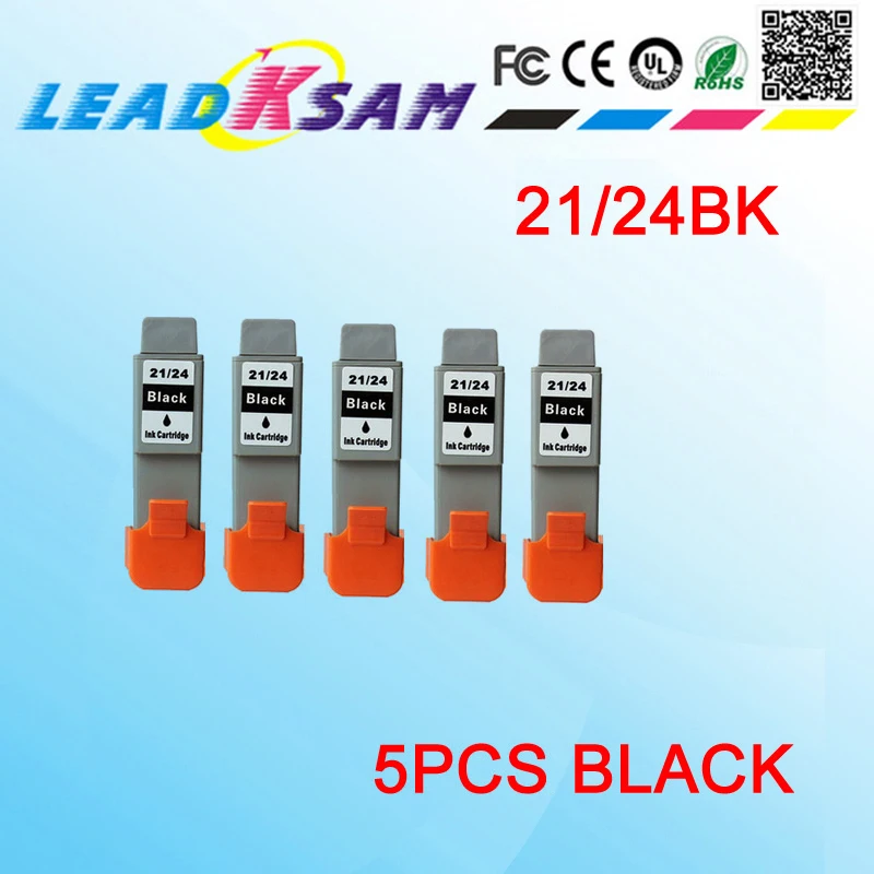 5xBK BCI 21 24 Черный чернильный картридж совместимый с Canon i250 i320 i350 i450 i470 i455 i475 для