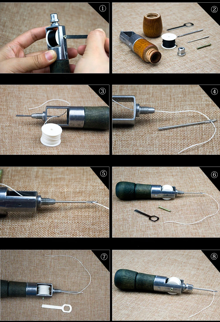 Швейный машинный шов Awl комплект w/швейные нитки Awl ручной комплект кожевенное ремесло спицы для вязания