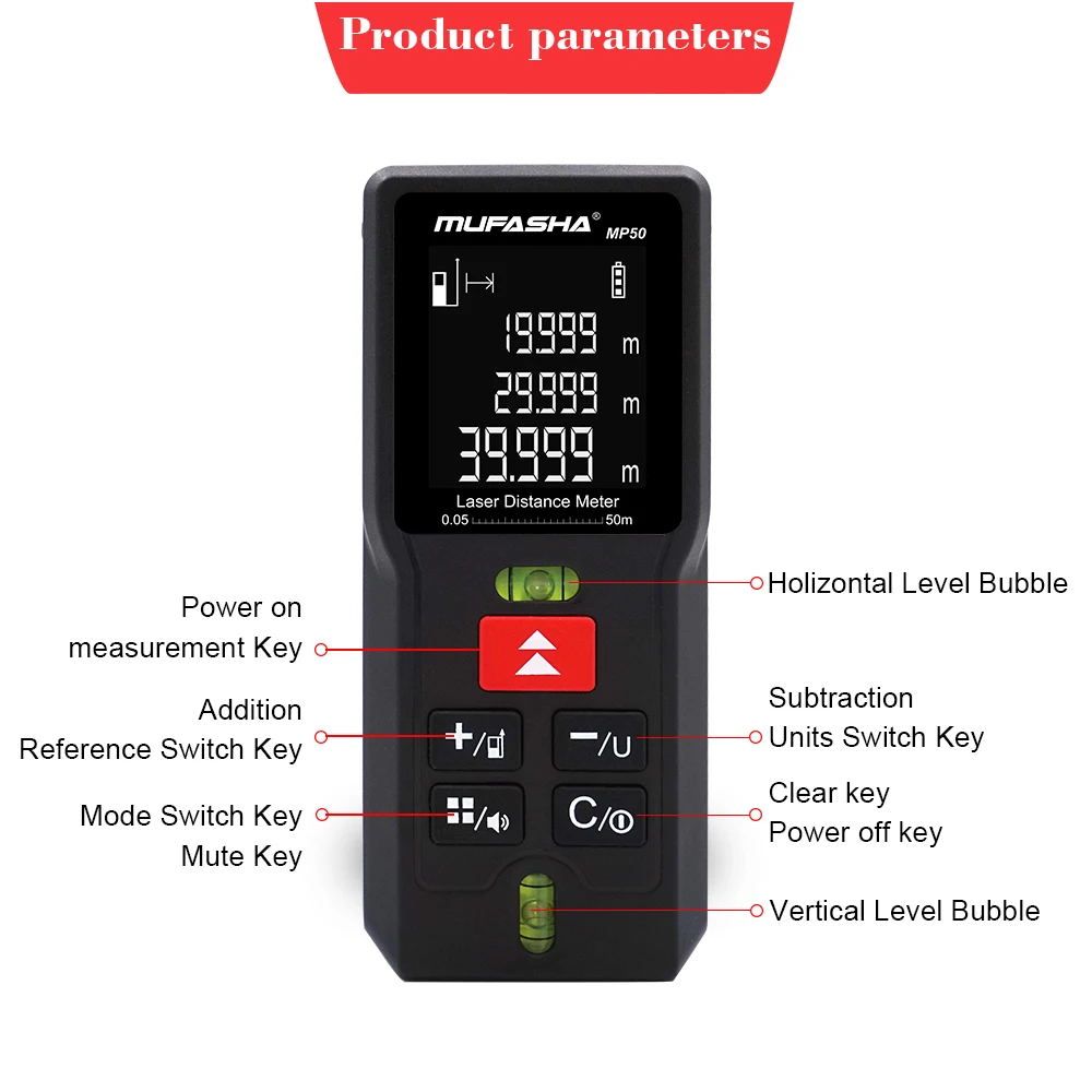 MUFASHA Портативный лазерный дальномер электронная измерительный инструмент дальномер