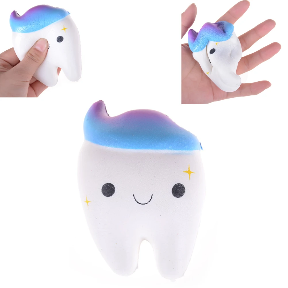 11.5cm Kawaii Soft Squishy Cute Teeth Slow Rising Jumbo Squeeze Cell Phone Strap Chain Pendant Toy