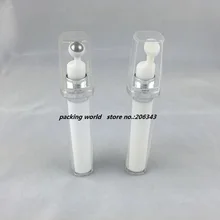 15 мл жемчужно-белая бутылка для лосьона или бутылка для век с безвоздушным насосом в рулоне может использоваться для косметической упаковки