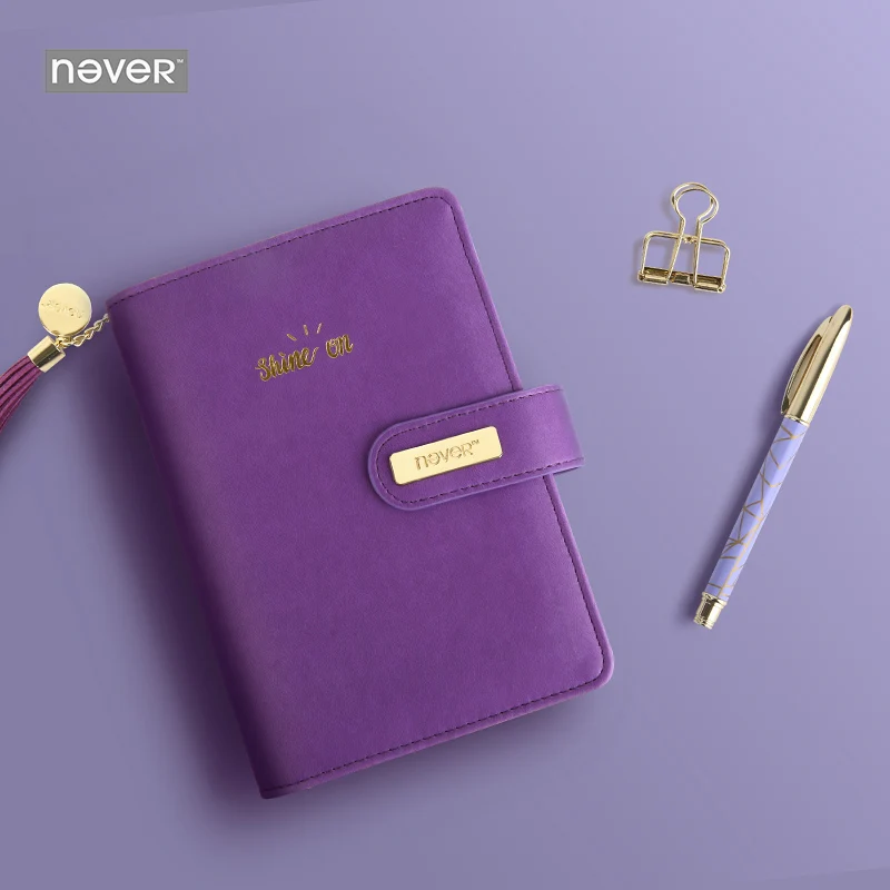 Never Purple Diamonds Spiral Notebook A6 Planner Personal Organizer Bullet Journal Korean Stationery Office & School Supplies