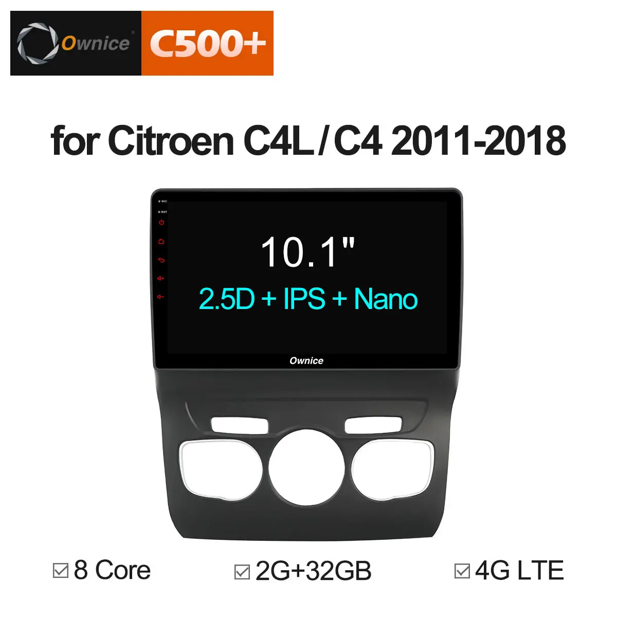 Ownice C500 + G10 Android 8 1 автомобиля gps навигации плеер стерео для Citroen C4 C4L 2011 2018 ядро радио