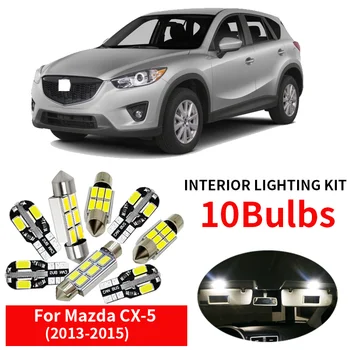 

10pcs Auto LED Light Bulbs Kit For 2013 2014 2015 Mazda CX-5 CX5 12V Bright White Led Map Dome Trunk License Plate Lamp