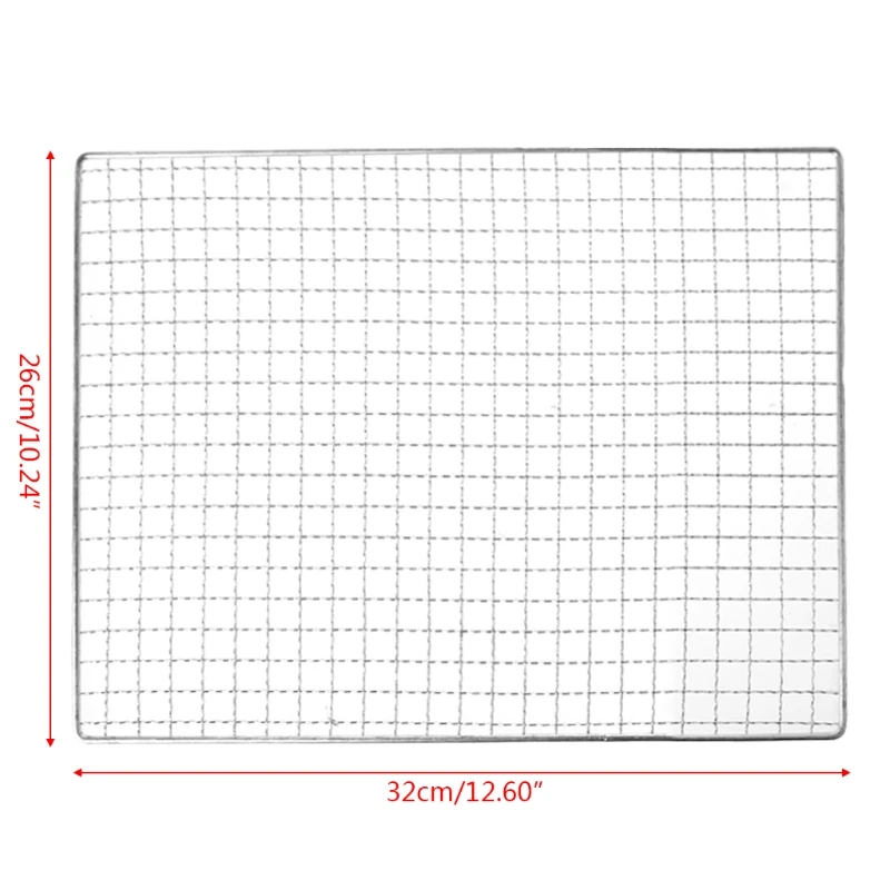 

MEXI 1PC 26x32cm Stainless Steel BBQ Barbecue Grill Grilling Mesh Wire Net Outdoor Kitchen Cooking Rotisserie Parts