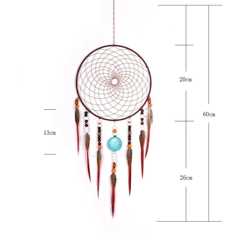 Ручная работа, Ловец снов, сеть с перьями, для автомобиля, на стену, украшение, ремесло, подарок, декор для комнаты, Ловец снов - Цвет: 03