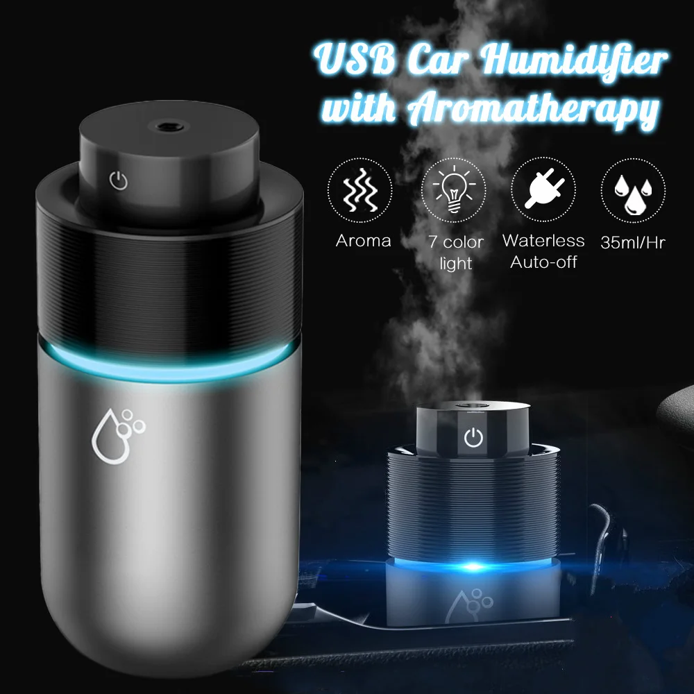 Home Car LED Aroma Ultrasonic Humidifier USB Essential Oil Diffuser Air Purifier