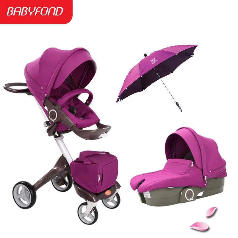 

EU baby stroller baby high landscape folding strollers bi-directional reclining stroller baby can sit and lie pram