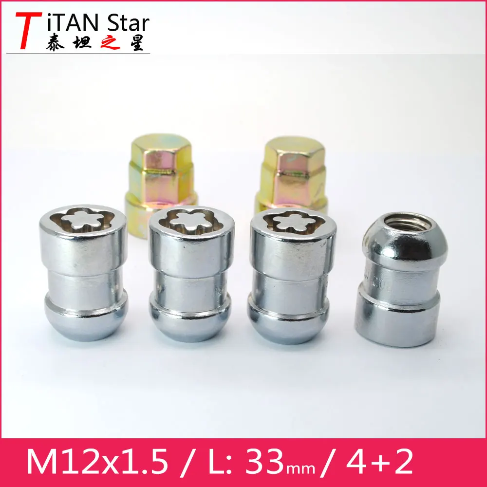 4 гайки + 2 ключа m12x1 5 шаровые радиус сиденья колесные замки гайка противоугонная