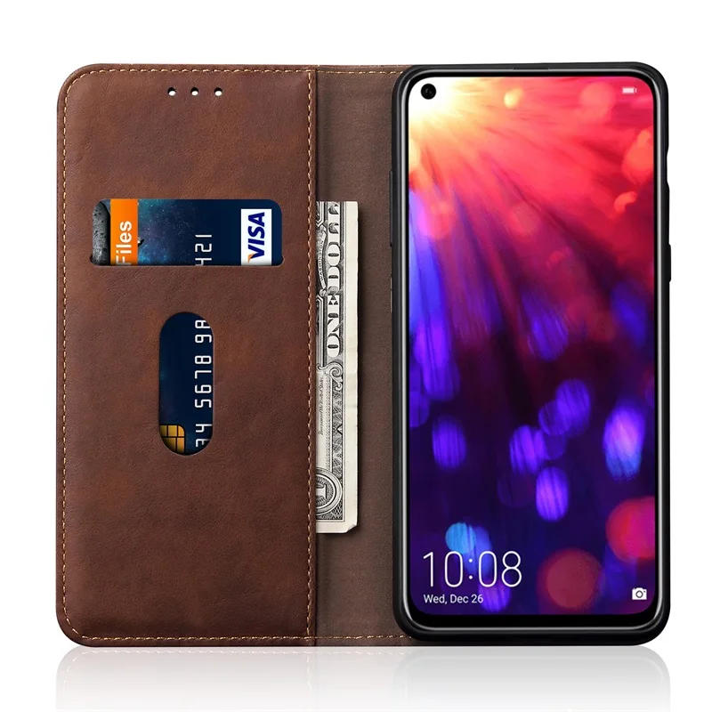  Luxury Leather Case For Huawei Honor View 20 Stand Card Retro Flip Full Protective Cover For Huawei