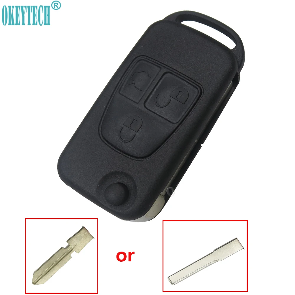 OkeyTech High Quality Flip Folding Car Shell Remote Key Fob Case 3 Buttons For Mercedes Benz ML C CL S SL SEL Free Shipping