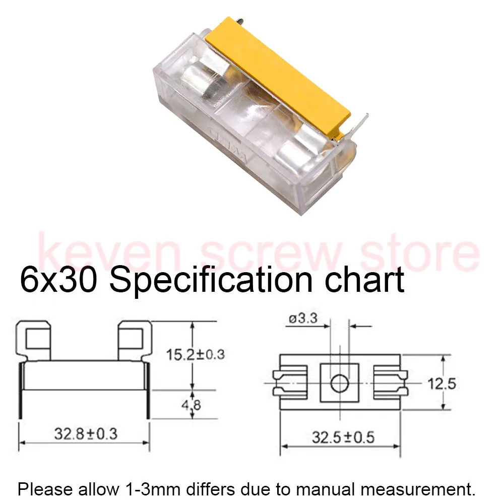 5*20 мм 6*30 мм стеклянный держатель предохранителя прозрачный держатель с блоки предохранителей с прозрачной крышкой 5x20 мм 6x30 мм страховой разъем 250 В