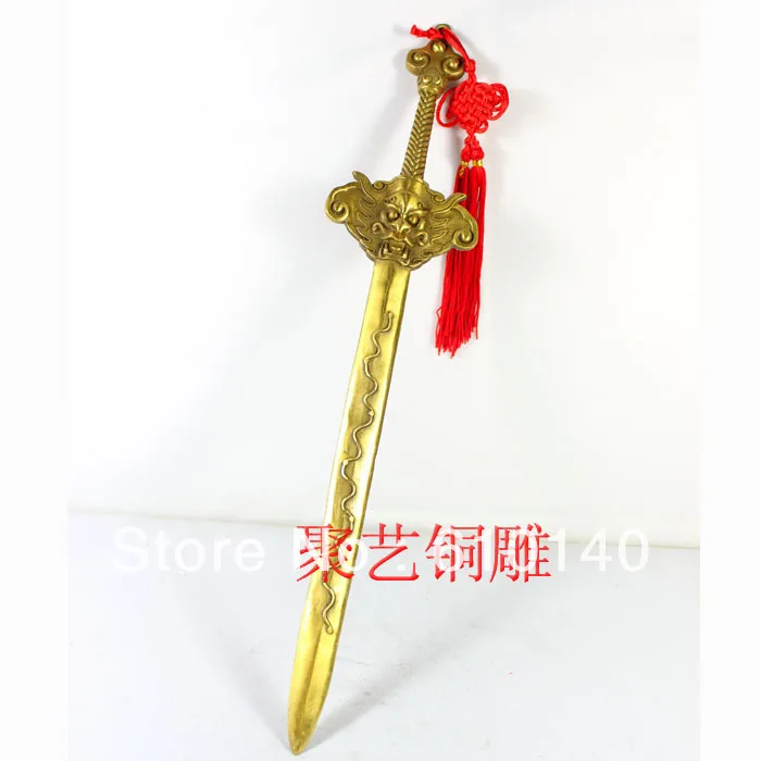 

Bronze sculpture, copper serrated blade decoration sword Bronze statue copper