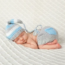 Симпатичные ручной работы крючком костюм вязаный Шапки брюки набор новорожденных крючком Вязание костюм комплект Шапки и брюки FR024