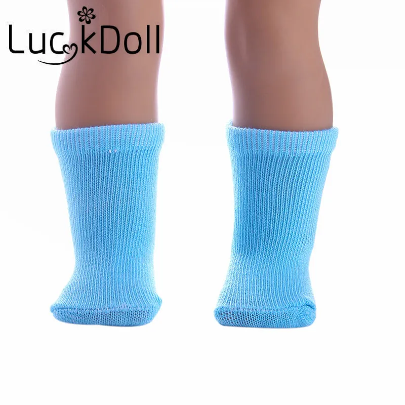 LUCKDOLL однотонные носки подходят для куклы 18 дюймов или 43 см кукольные аксессуары для кукол