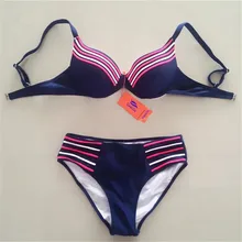 Комплект бикини с низкой талией для женщин, винтажный полосатый купальник с принтом, плюс размер, купальник, Пляжное платье, комплект из двух предметов, купальный костюм