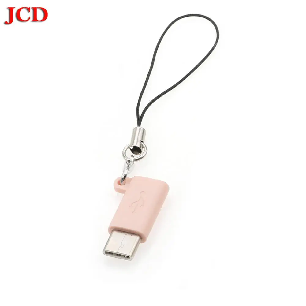 JCD для Micro USB для Xiaomi женский Тип C 3,1 штепсельный кабельный переходник круглый кабель для зарядки и синхронизации данных USB C конвертер для samsung S8/для LG G5 G6 - Цвет: Light pink