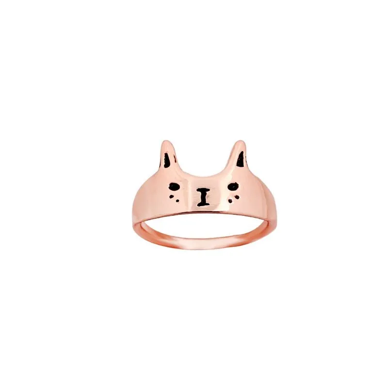 10 шт./партия, красивая кошка, кольцо для лица, золото/розовое золото, милая кошачья морда, кольцо JZ076