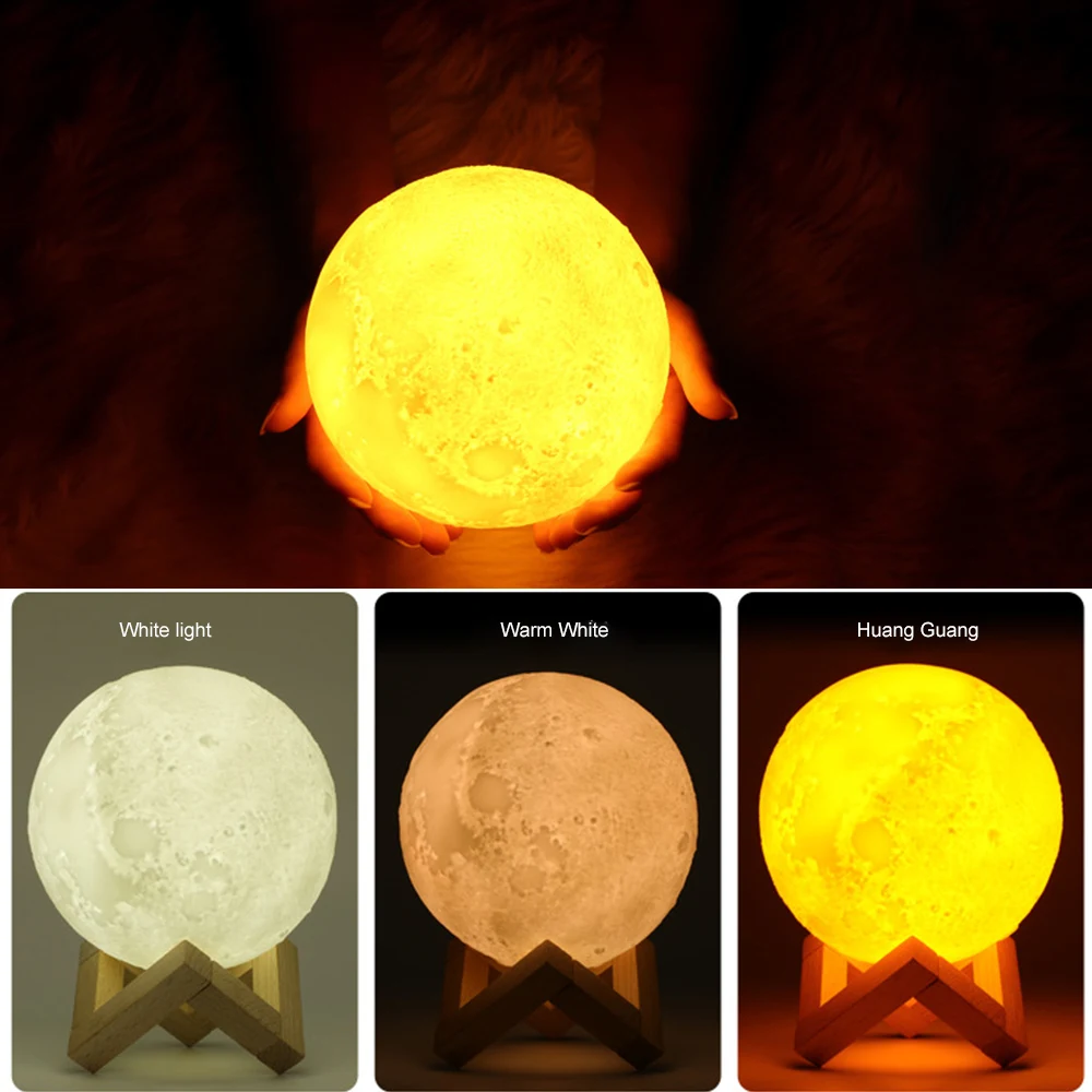 Креативный 880 мл увлажнитель воздуха+ 3D принт Лунная лампа сенсорный выключатель светодиодный Ночной светильник на батарейках ночной Светильник Декор для спальни подарок