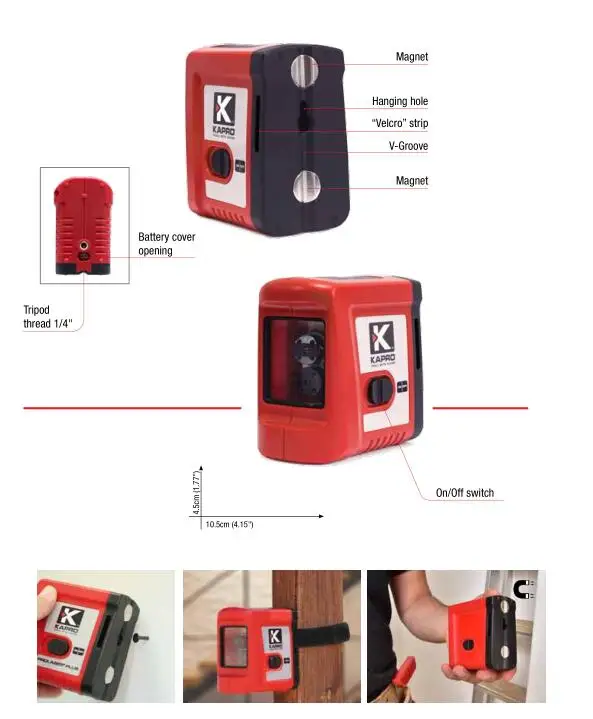 Kappro профессиональный высококачественный 2 линии, красный/зеленый светильник, лазерный измеритель уровня с магнитным поперечным лучом, лазерный инструмент