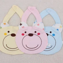 Новинка детские нагрудники стереоскопическая мультяшная пуговица Bilayer детский нагрудник из хлопка нагрудники Мягкая текстура унисекс маленькие девочки и мальчики 3 цвета