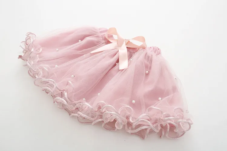 Fanfiluca New Baby Girls Tutu Skirts Layer Fluffy Children Solid Color Ballerina Party Dance Tulle Skirt Girl Nail Bead  Skirt 010