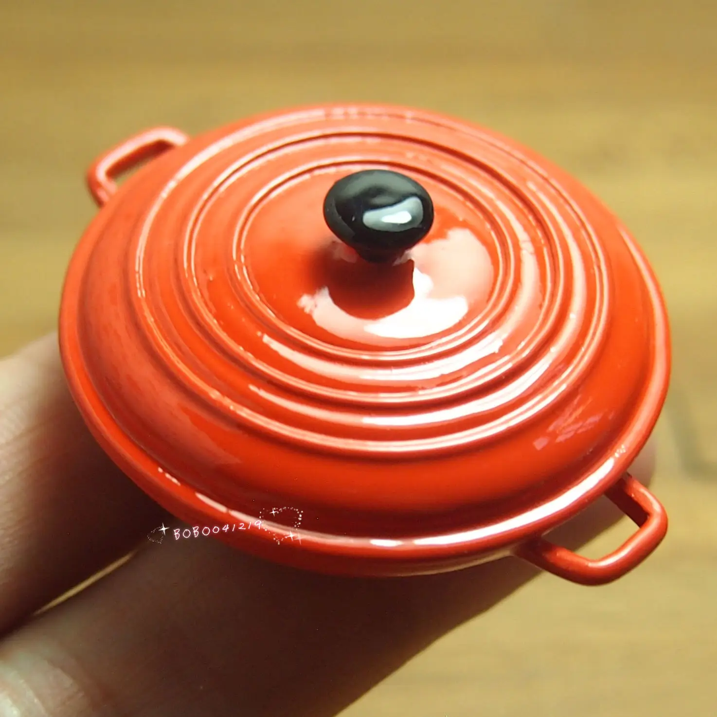 

Dollhouse Miniature 1:12 Toy Kitchen A Metal Orange Frying Pan Lenght 5cm X0451