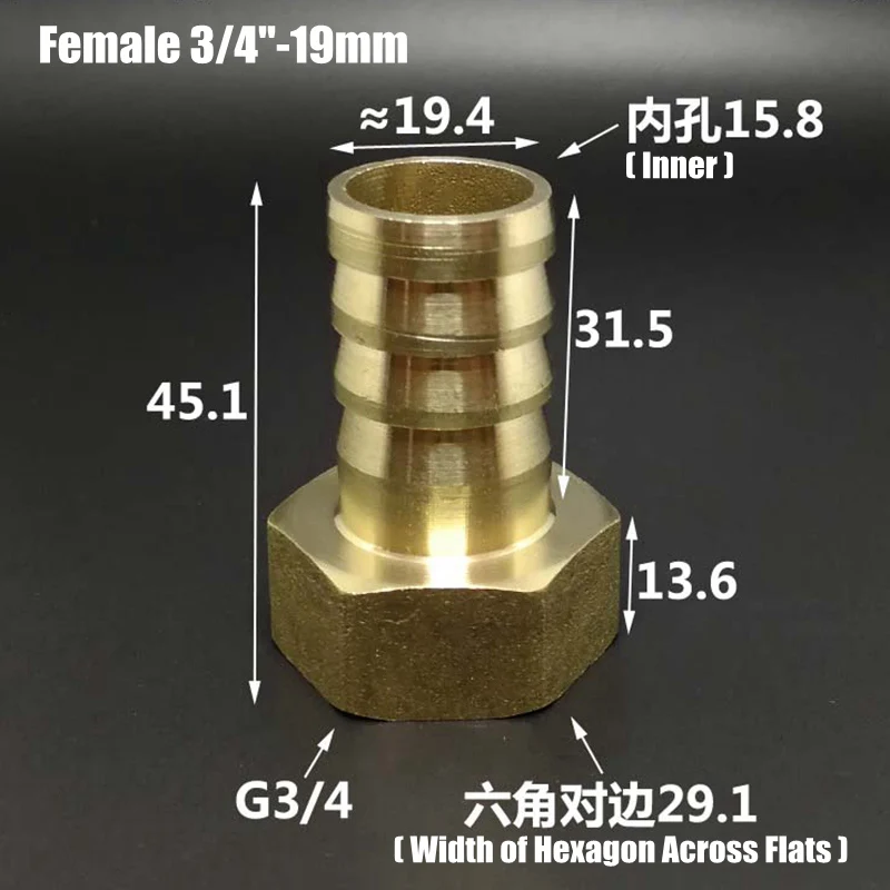 1 шт. 3/" 1" гнездовой резьбовой Соединитель 8~ 32 мм латунные соединители пагода для полива шланга фитинги для газовых труб адаптер медные соединения