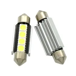 10 мм шт. 42 мм 4SMD 4 SMD 5050 светодио дный LED для CANBUS Нет Ошибка гирлянда лампы автомобиля номерных знаков свет авто корпус интерьер купольная