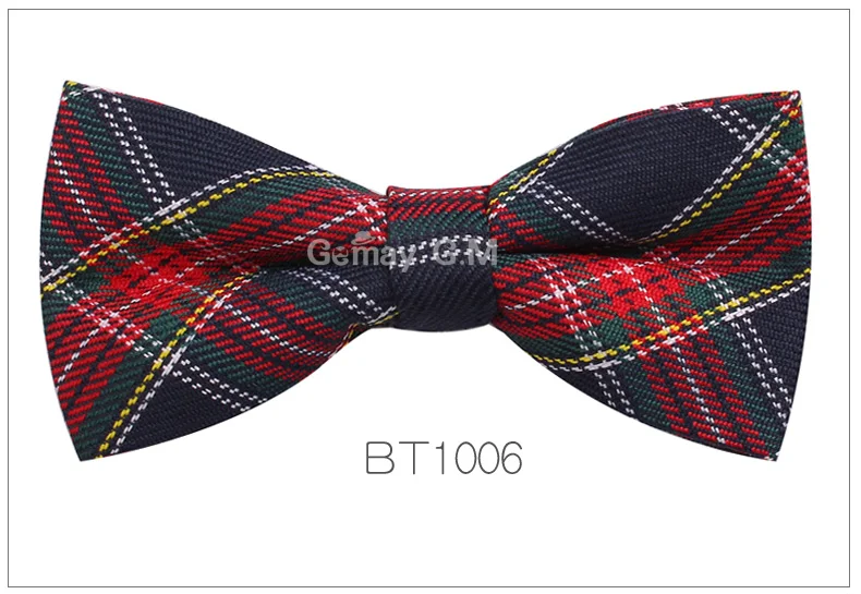 Новая мужская мода Классическая клетчатая галстук-бабочка галстук регулируемый мужской галстук-бабочка полиэстер для свадьбы английский стиль Галстуки - Цвет: BT1006