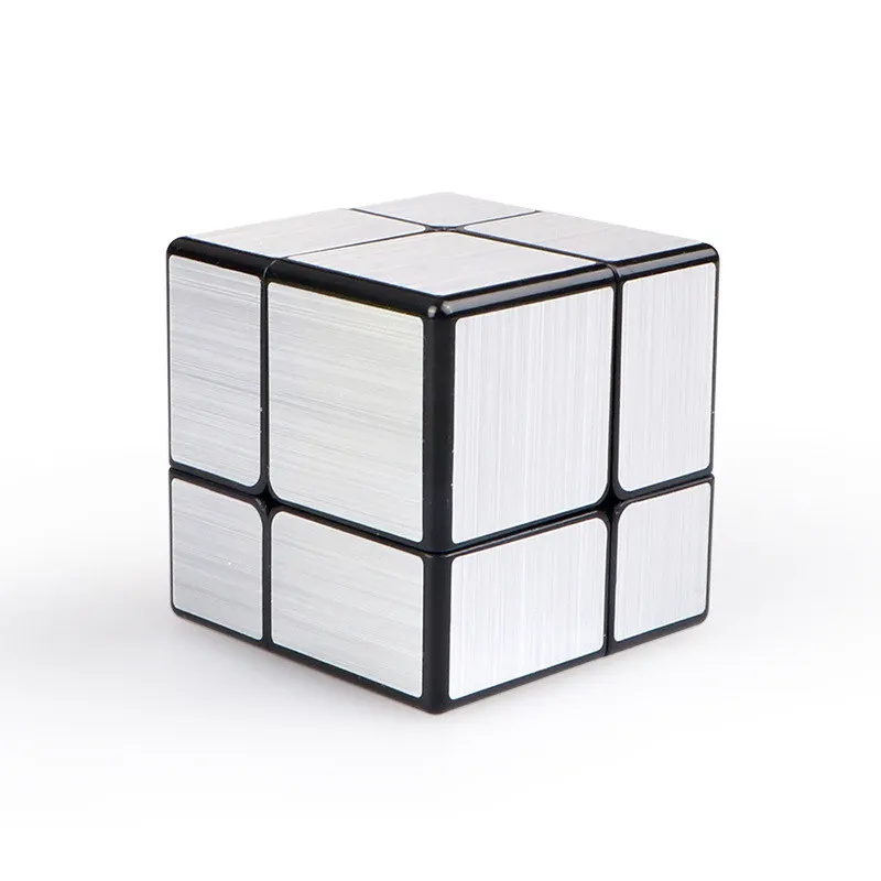 Кубик рубик волшебный куб мм 2x2 литой покрытием магический куб головоломка Professional speed 54,5 Развивающие игрушки для детей куб с бесплатной подставкой - Цвет: Silver