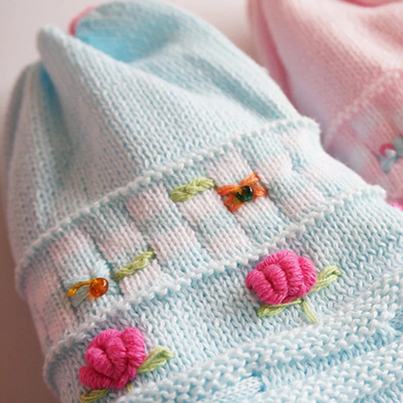 Flower Baby Girl Beanie Hat Crochet Lace Sweet Princess Cotton Cap Infant Newborn Girls Knitted Bonnet Soft for Spring Autumn (8)