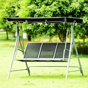 

Giantex 3 Person Patio Deck Swing Chair Bench Canopy Outdoor Sling Chair Powder Finish Outdoor Furniture OP3538