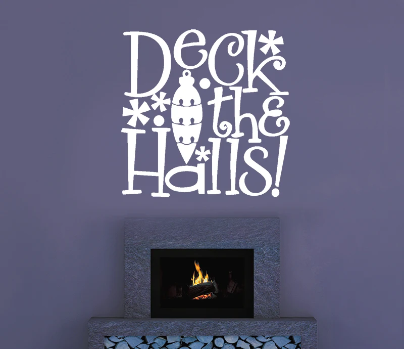 Deck the Halls Quotes Christmas Wall Sticker Mural Wall Decal Decor